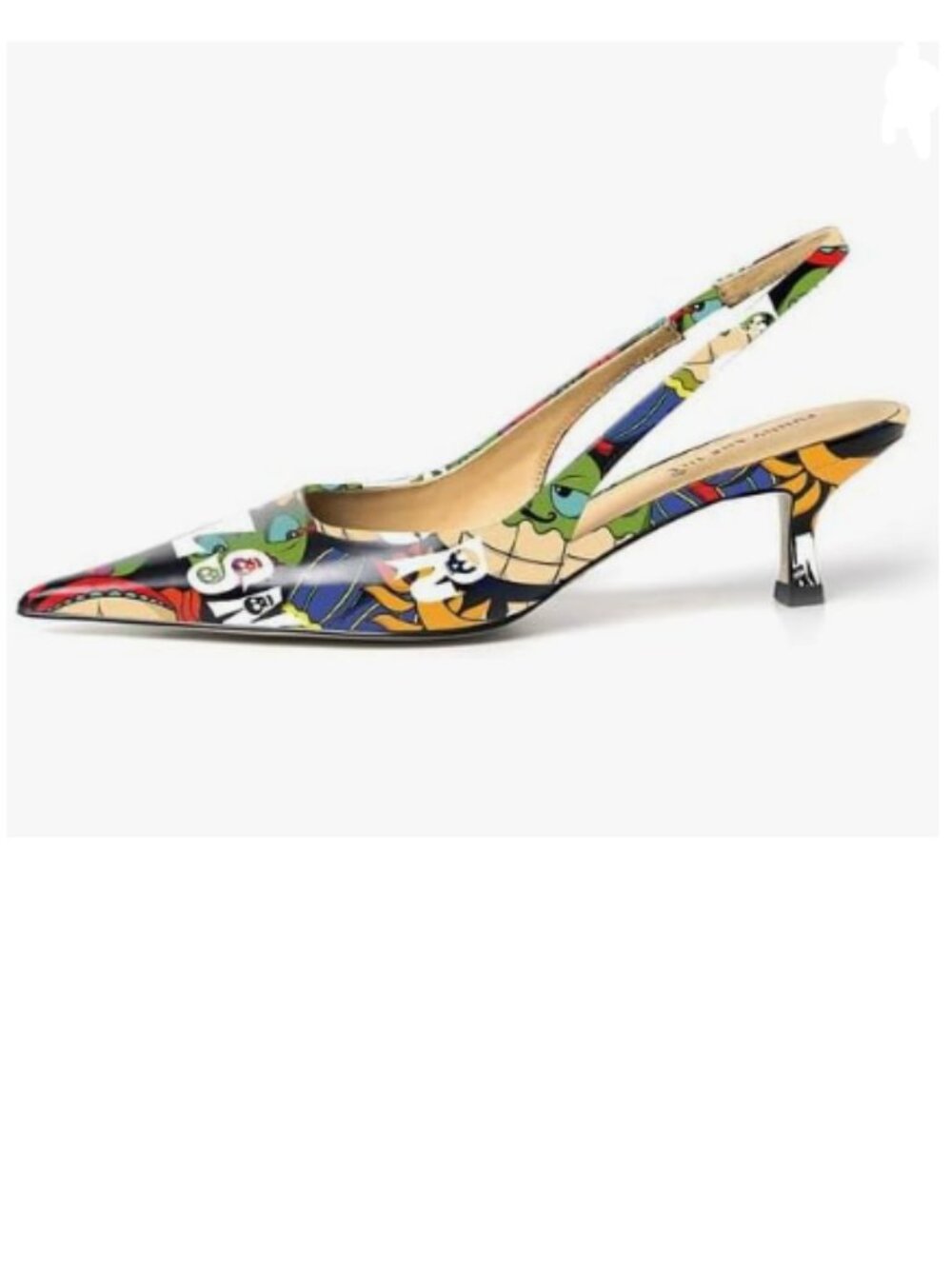 FSJ Cartoon Kitten Heel Slingback Sandals Pointy Toe Sexy Pumps Comfortable Shoe